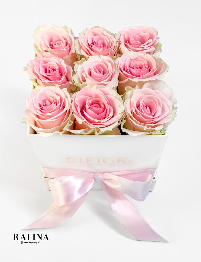 Pink rózsa - fehér doboz 1